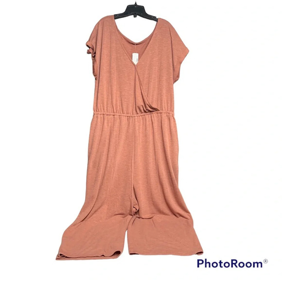 Maurices coral jumpsuit size XXL NWT elastic waistband ultra wide leg - Picture 1 of 15